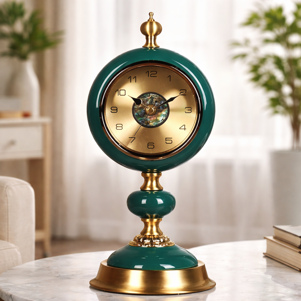 Elegant Mother of Pearl dial Table Clock