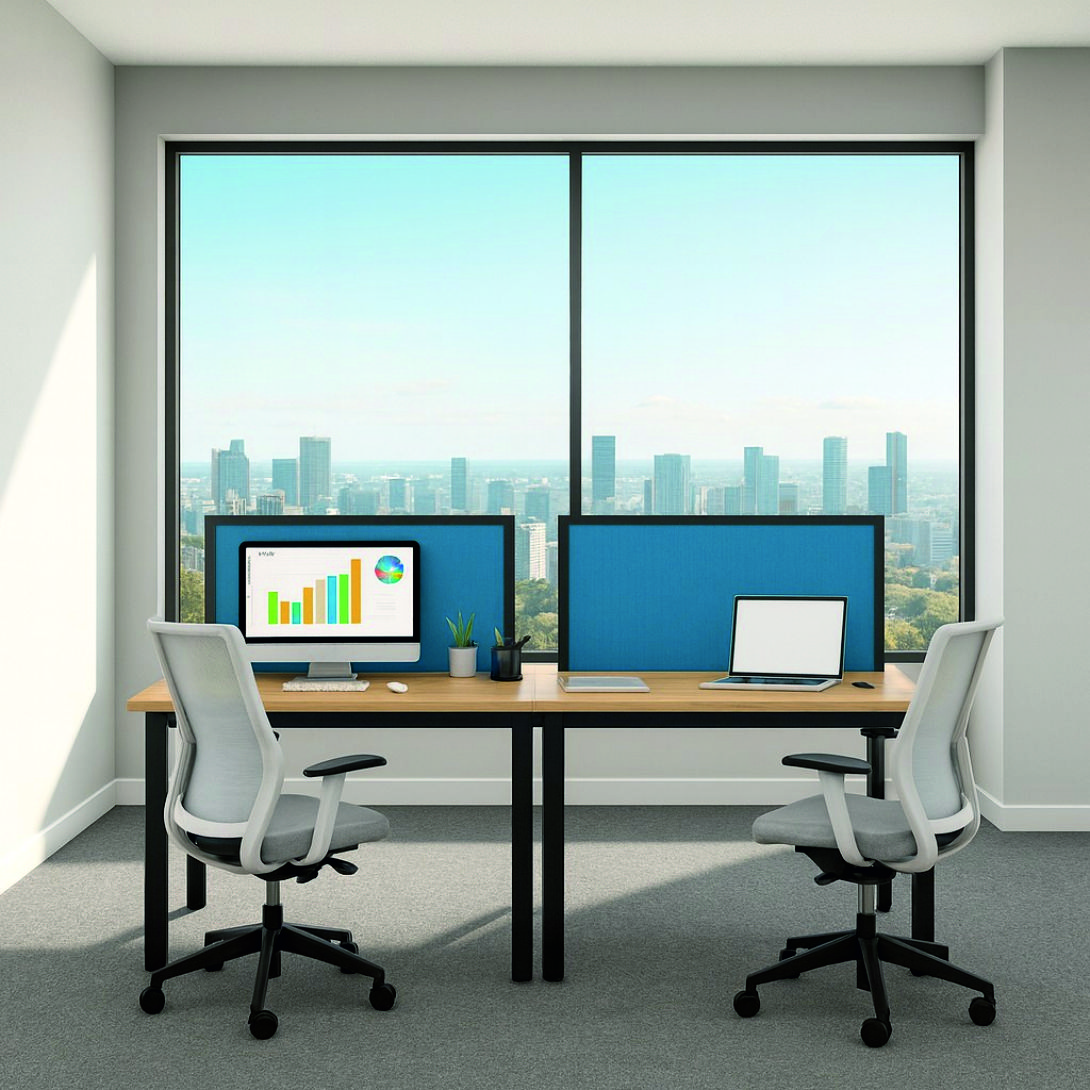 Modern 2-Seater Office Workstation