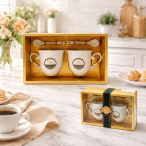 “Golden Sip Duo – Premium Tea & Coffee Cup Gift Set”