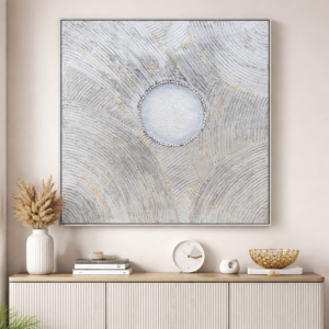 Abstract Textured Wall Art – Soft Neutrals with Gold Accents