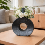 Midnight Ring Ceramic Vase