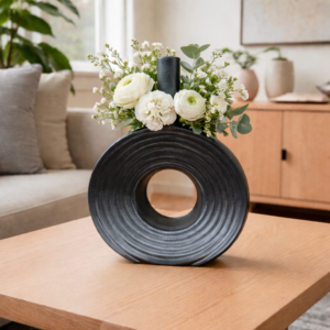 Midnight Ring Ceramic Vase