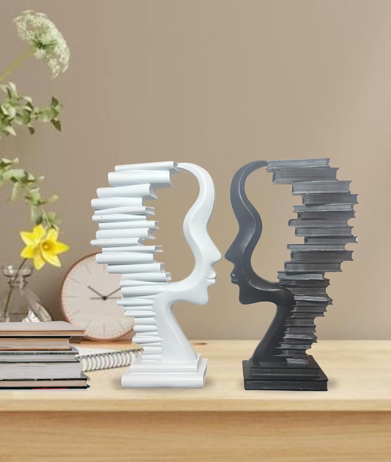 Decor & Utility Book Faces Statue 2