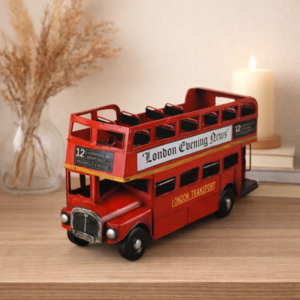 Vintage London Double-Decker Bus Showpiece