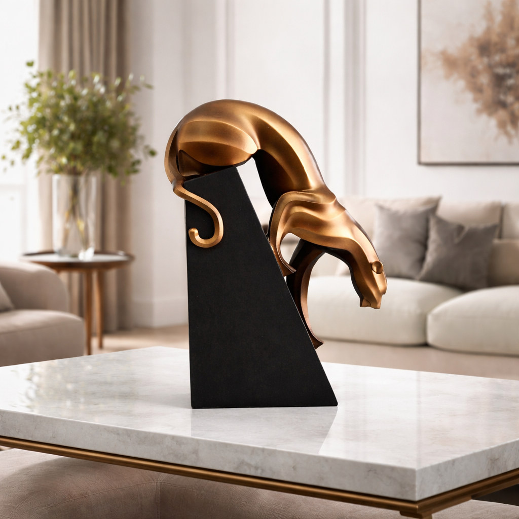 Gold Cheetah Showpiece