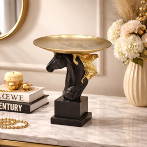 Regal Stallion Decorative Tray Sculpture