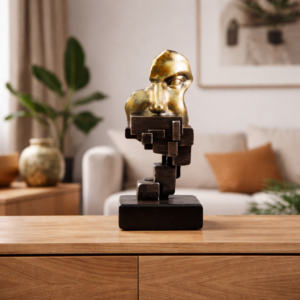 Abstract Golden Mind Sculpture