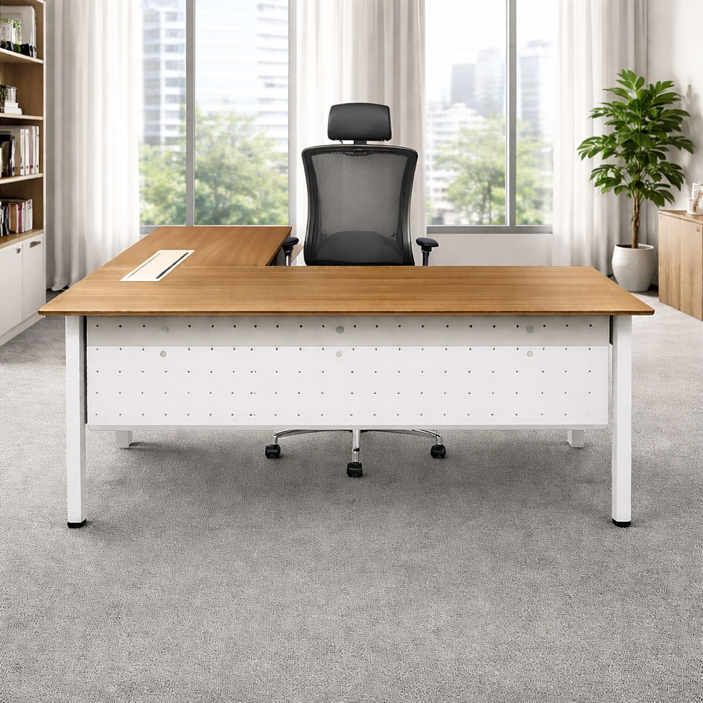 Modern L-shaped office desk design 2