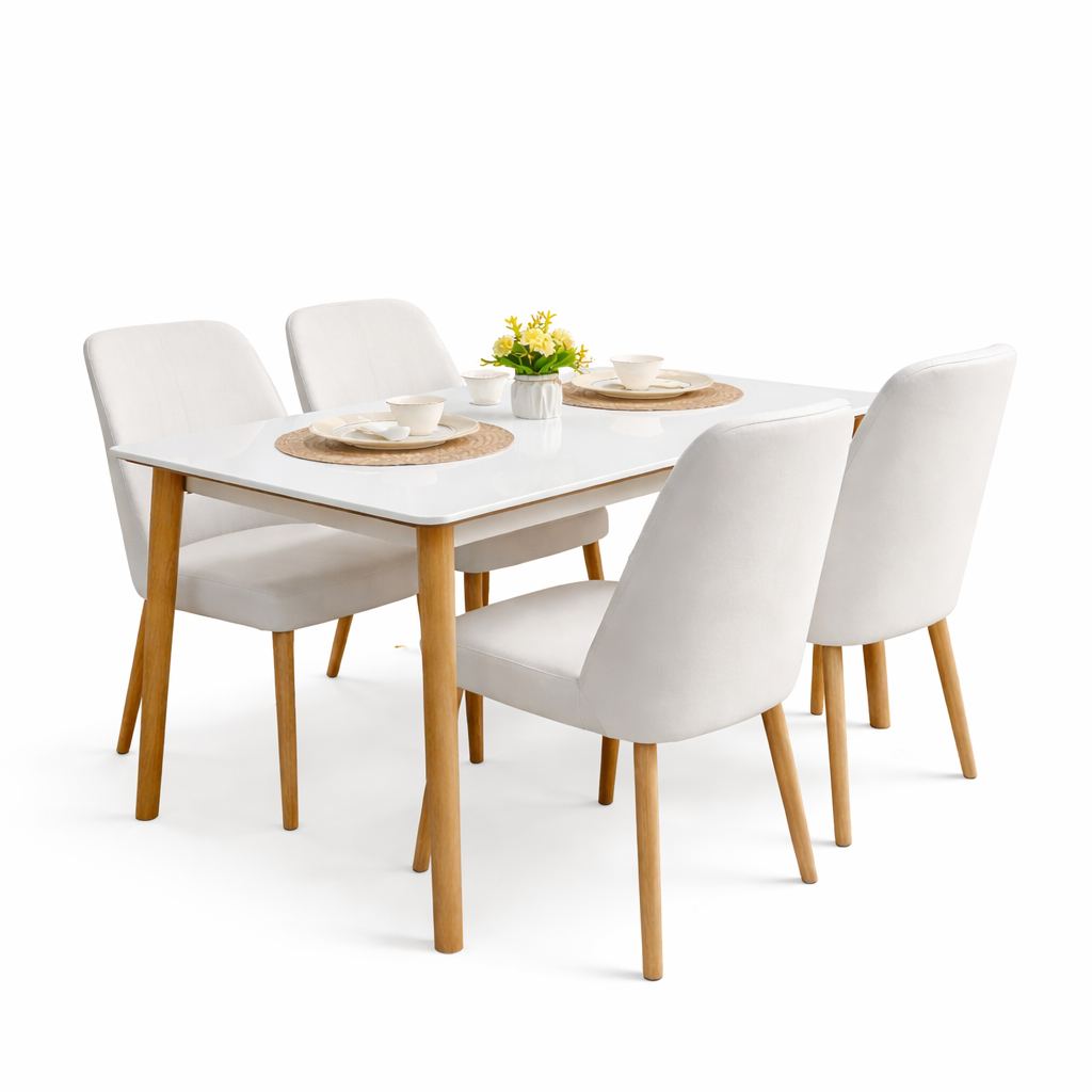 Modern dining space with floral centerpiece 2