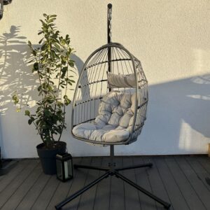 Azura Luxe Grey Hanging Egg Chair
