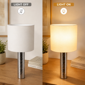 Metal Table Lamp with Stacked Column Design